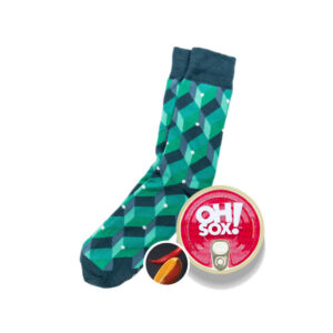 OhSox kojinės „Green Dot Cube“ (čili - apelsinas)